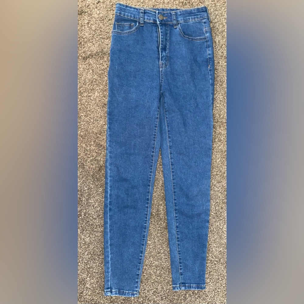 Straight plain jeans